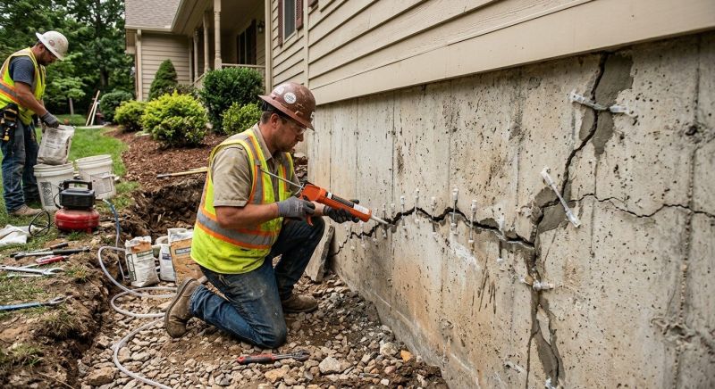 Cracked Foundation Repair in Akron, OH