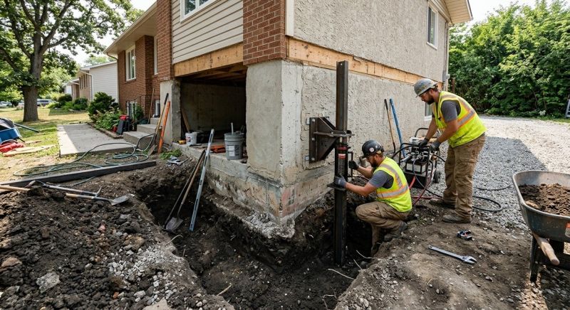 Foundation Pier Repair in Portage County, OH