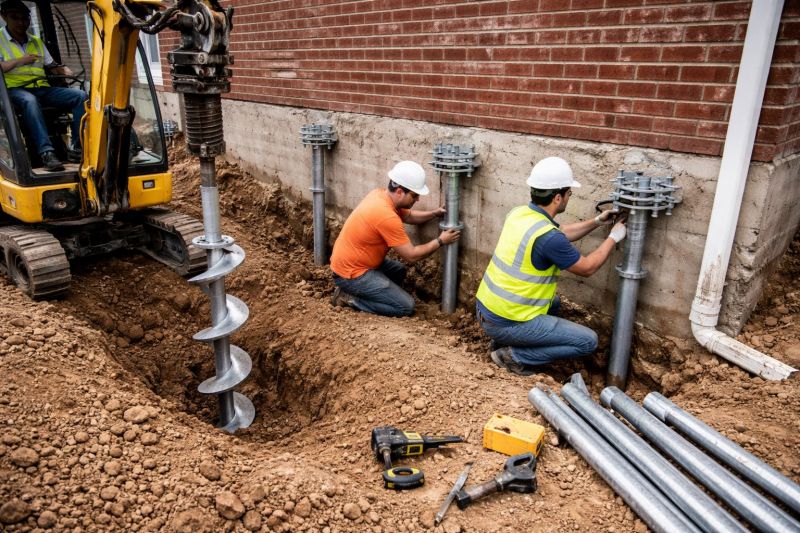Helical Piers Installation in Portage County, OH