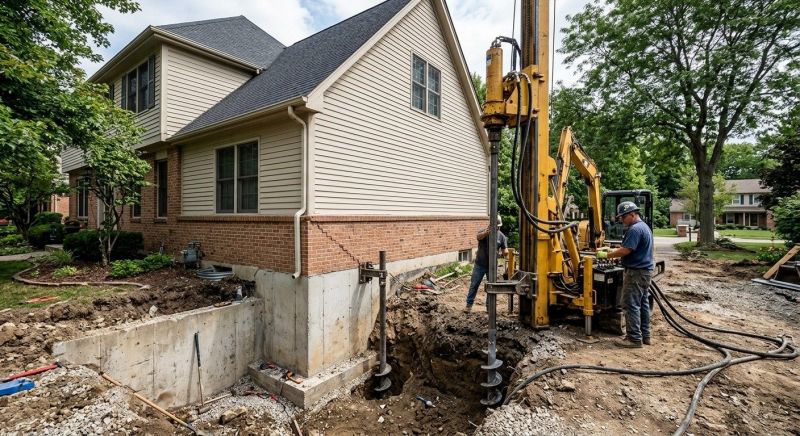 Helical Piers Installation in Portage County, OH