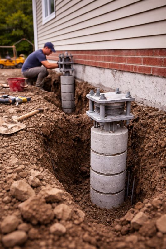 Helical Piers Installation in Portage County, OH