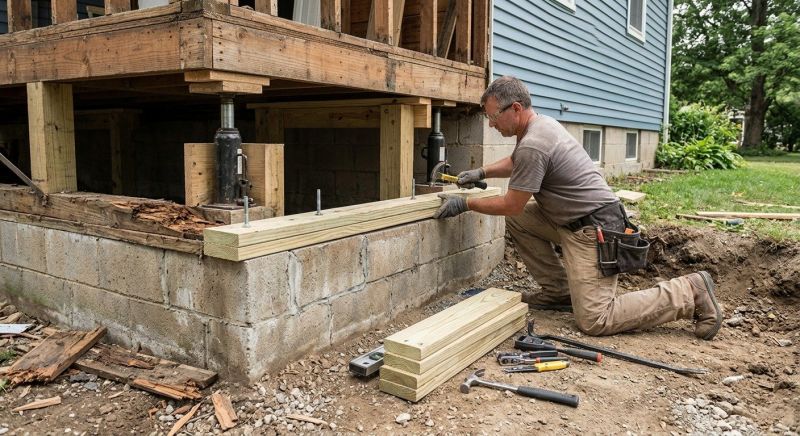 Sinking Foundation Repair in Chagrin Falls, OH