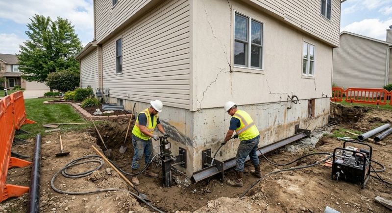 Sinking Foundation Repair in Kent, OH