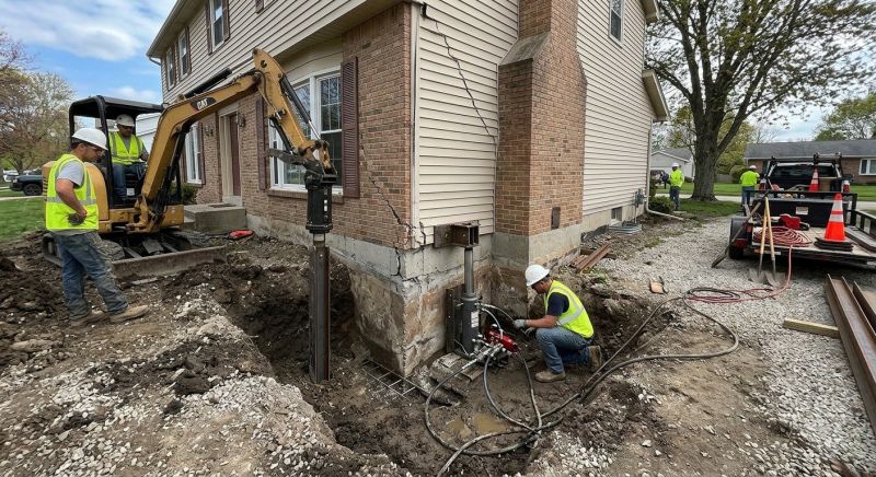 Sinking Foundation Repair in Newbury, OH